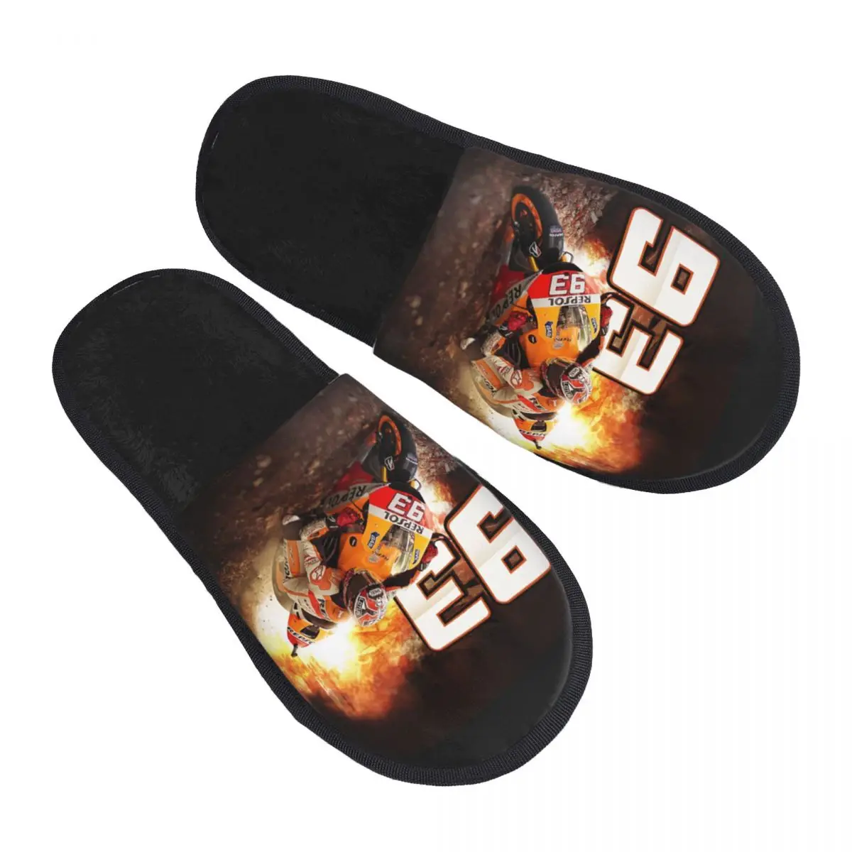 

Изготовленные на заказ домашние тапочки Marquez из мягкой пены с эффектом памяти, женские удобные теплые нескользящие тапочки для гонок на мотоциклах