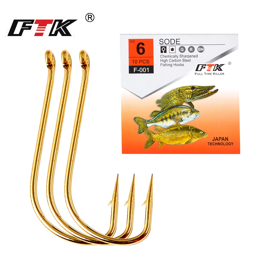 FTK Barbed fishhook 70PCS/7pack Size7#-Size15# Fishing  From Japan Hooks Jig Carp Feeder Anzol Fishhook Fishing Tackle SODE