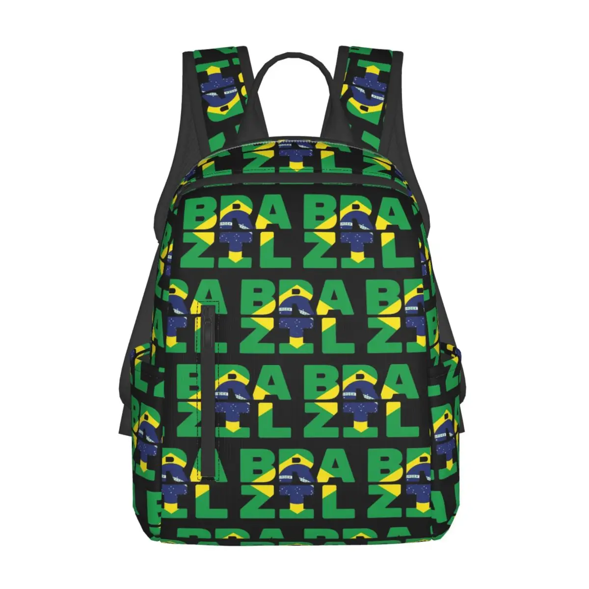 

Brazil Flag Text Backpack Daypack Large Capacity Kids BookBag School Bag Shoulder Bags for Men Women