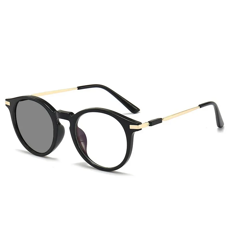 Männer Mode Photochrome Lesebrille Retro Anti-blau Weitsichtige Brillen Frauen Runde Farbwechsel Presbyopie Brille – Detail 6
