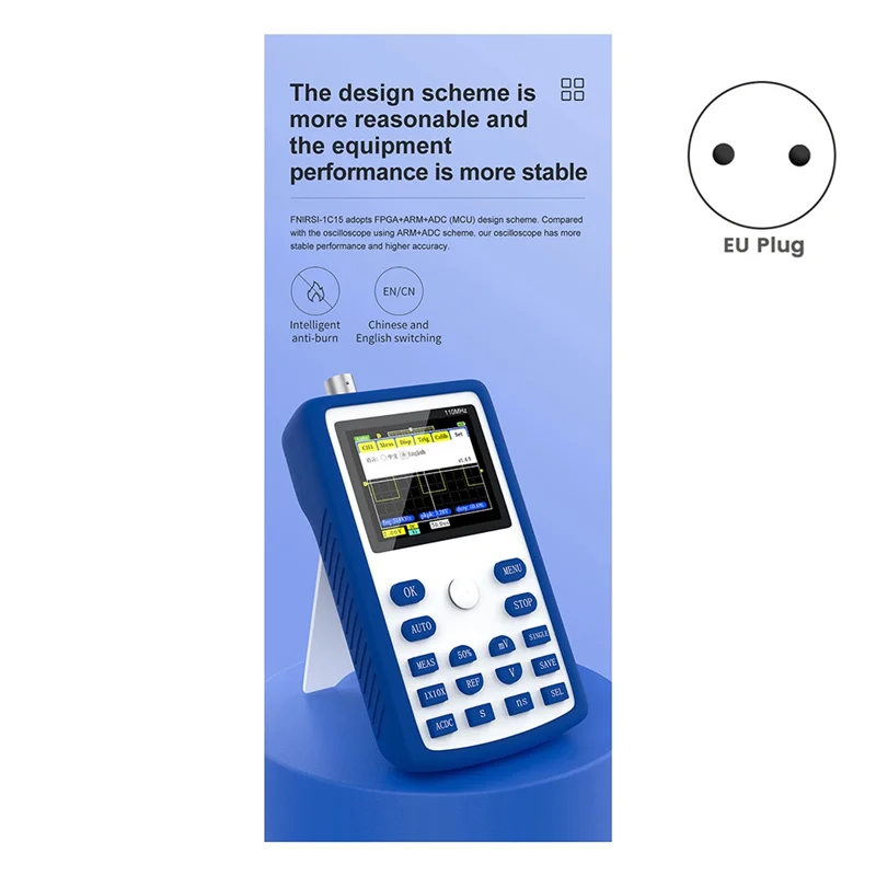 

BHTS-1C15 Ручной осциллограф, цифровая частота дискретизации, 500 мс/с, аналоговая полоса пропускания, 110 МГц, поддержка хранения формы сигнала, вилка европейского стандарта