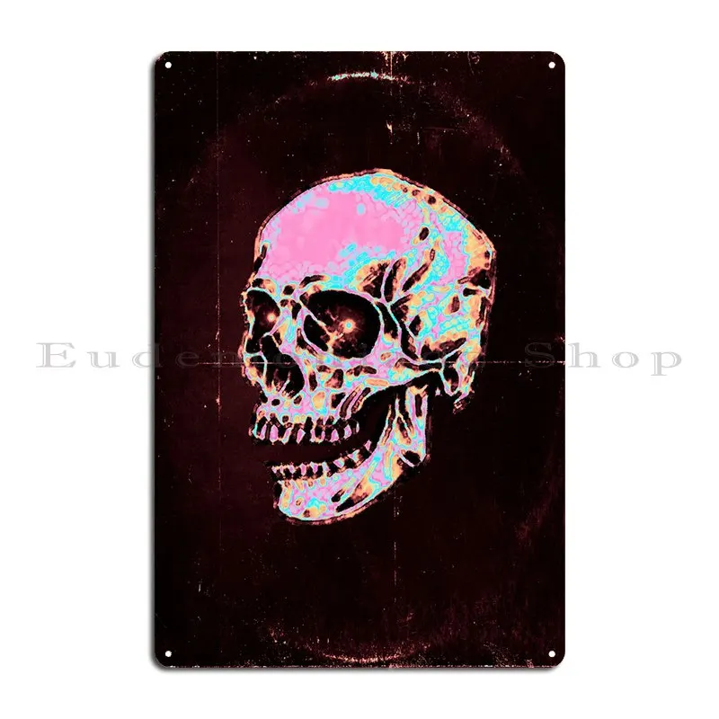 Chromatic Skull Art Metal Plaque Designs Cinema Wall Wall Plaque Rusty Tin Sign Poster