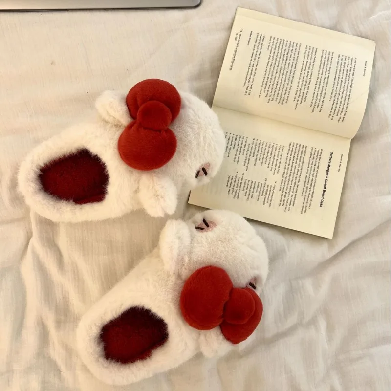 Autumn and Winter Plush Slippers for Home Use Anti Slip and Warm with A High-end Feel Worn Externally with Plush Cotton Slippers