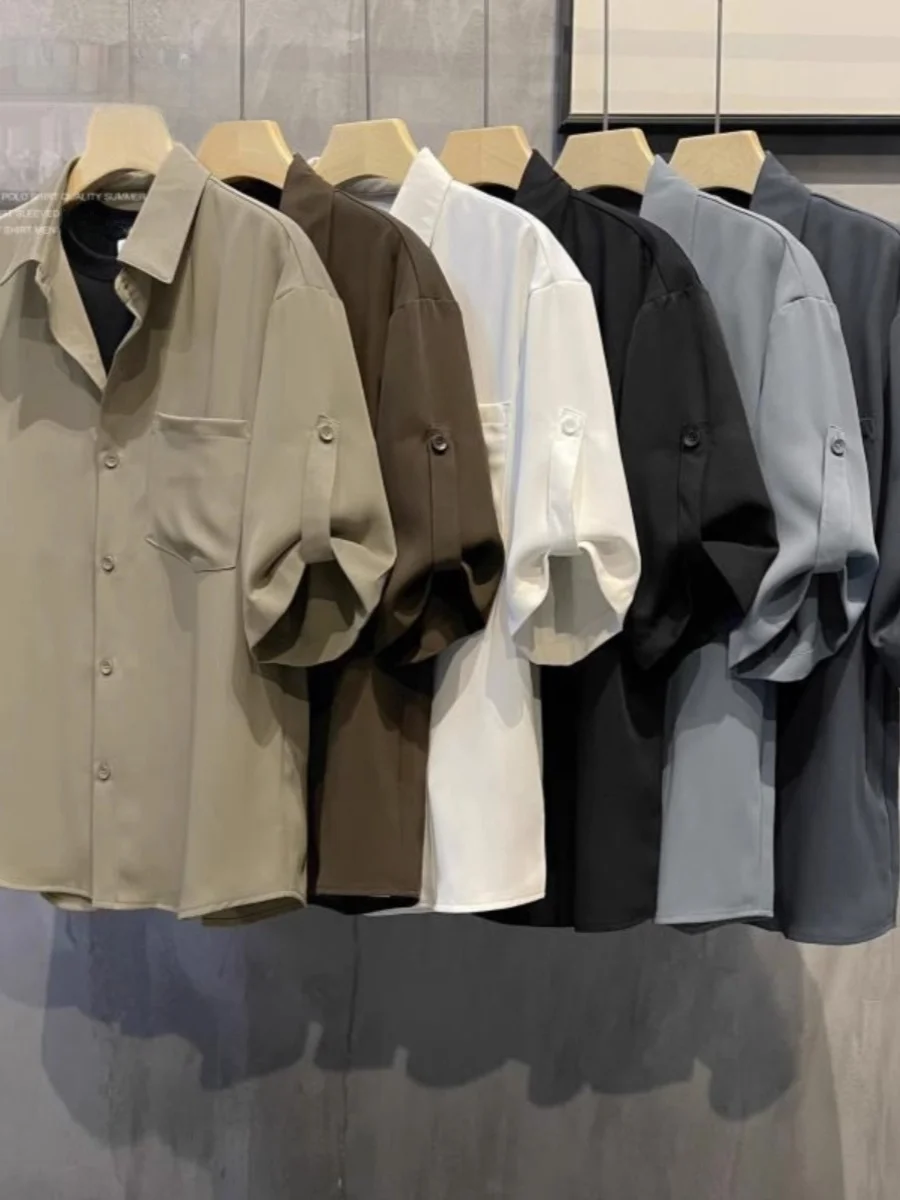 

Ice Silk ort Sve irt Men's Casual Sle Breathable Lightweight Summer Faionable plus Size Button up irt for Fat Men