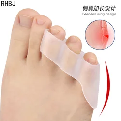 RHBJ White Three Hole Little Toe Separator Overlapping Toes Bunion Blister Pain Relief Toe Straightener Protector Foot Care Tool