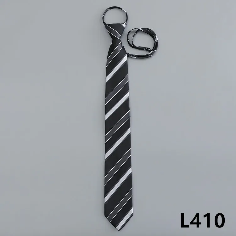 

Korean version of new men's lazy tie solid color striped business suit tie U-shaped monochrome tie