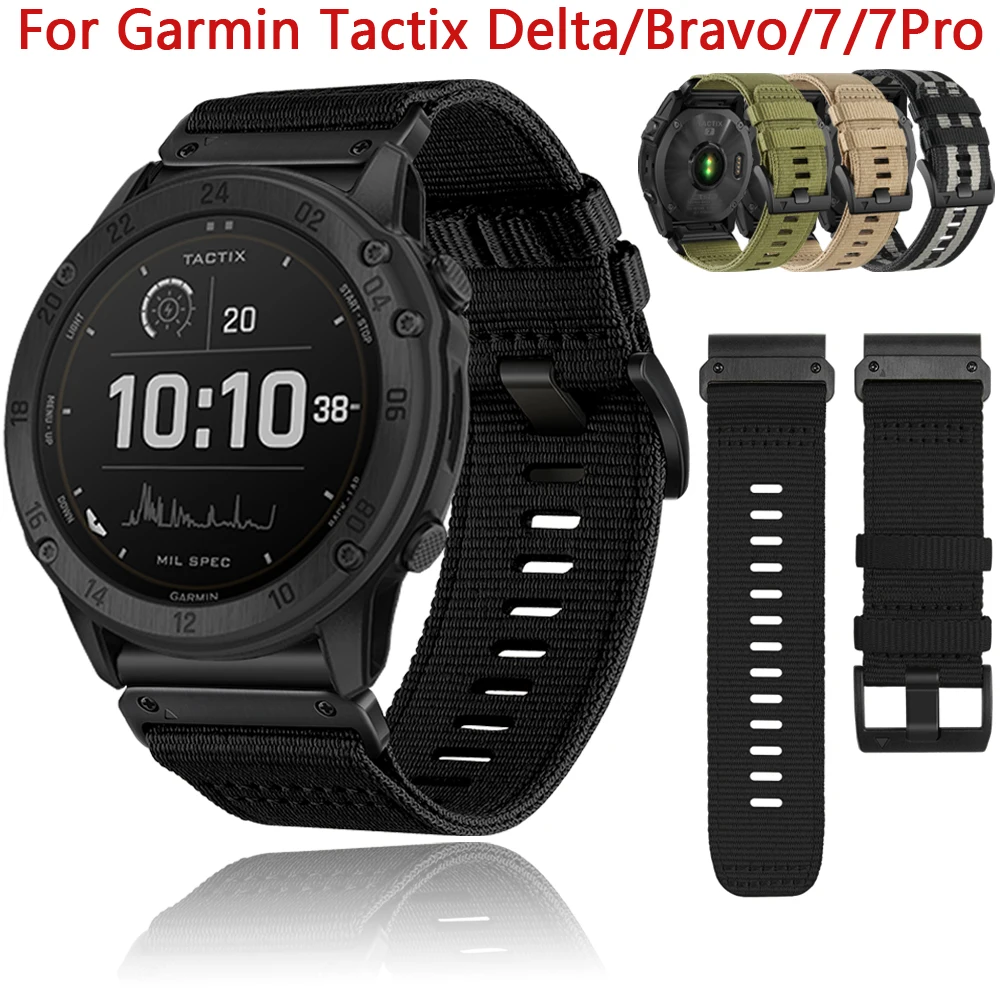 

Ремешок Quickfit для Garmin Тактический Delta Bravo 7 Pro парусиновые ремешки для часов Fenix 7X 7 6X 6 Pro 5X 5 Plus Epix 22 26 мм, сменный ремешок