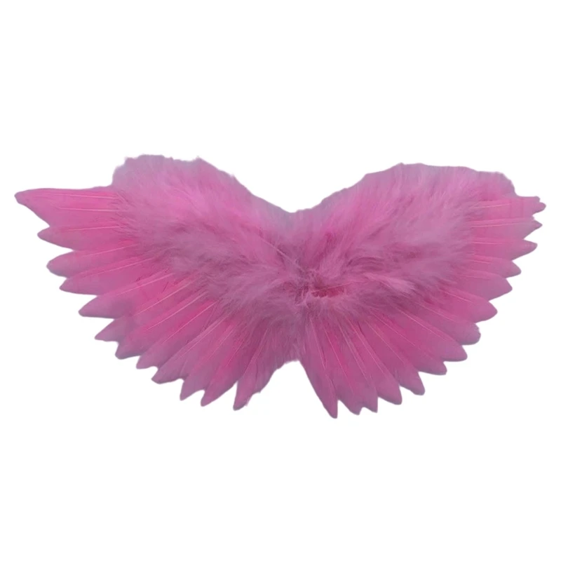 Soft Plush Black Costume Accessory Funny Feathered Wing with Comfortable Straps for Party and Performances Gear 87HA