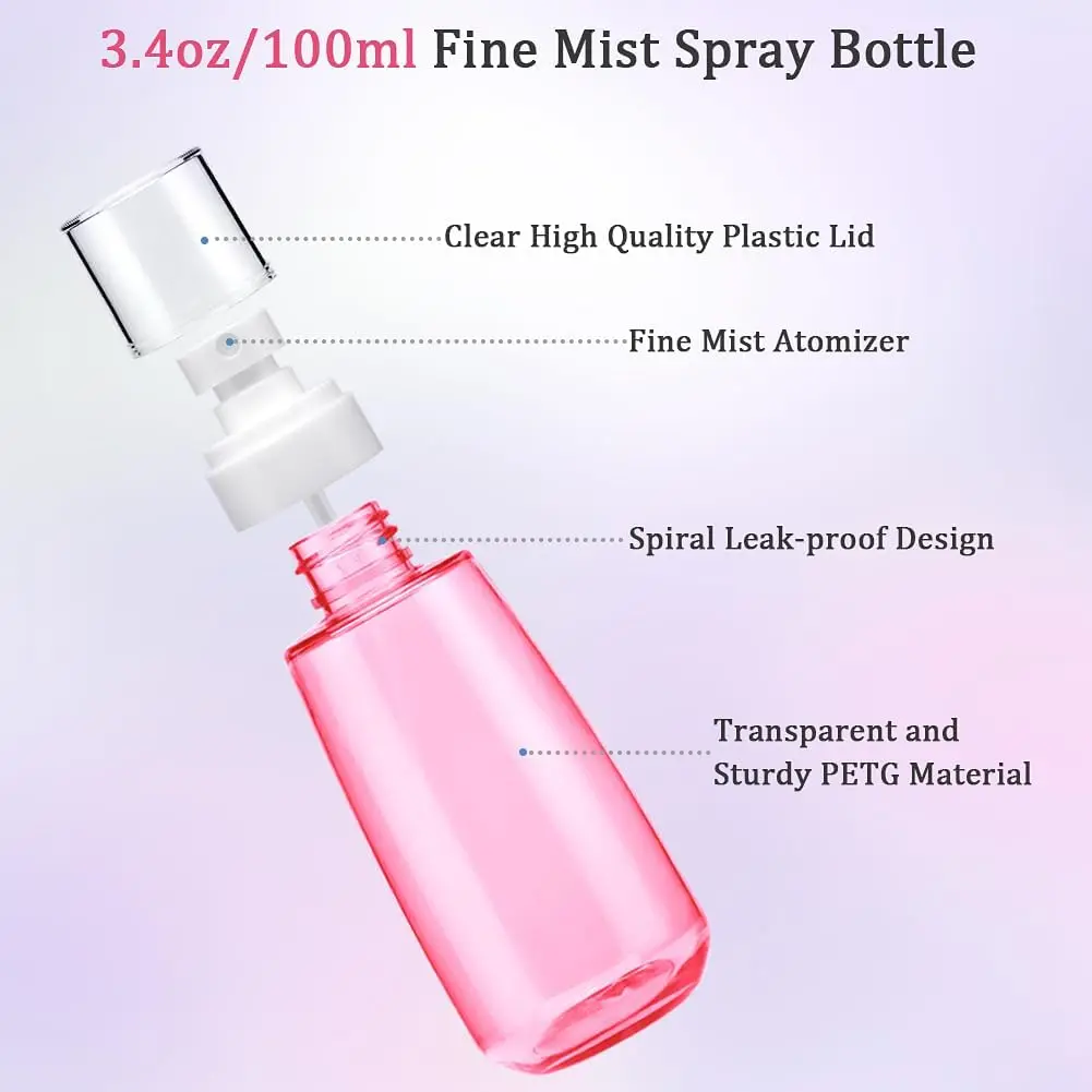 30/60/80/100ml Spray Lotion Bottle Perfume Sub-bottling PET Empty Makeup Liquid Aromatherapy Refillable Travel Portable