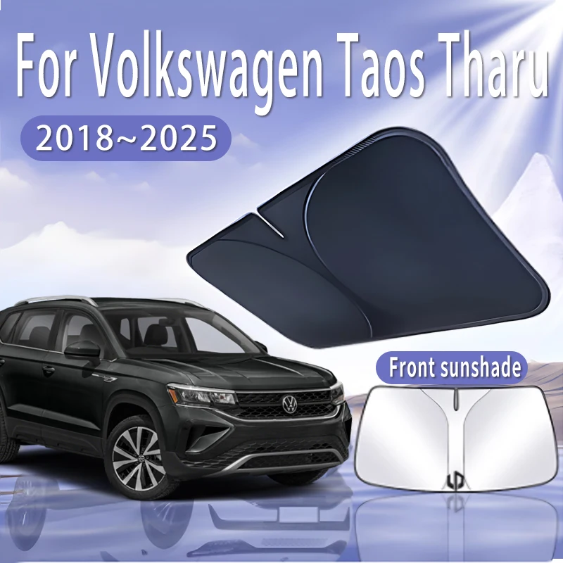 Car Sun Visor For VW Volkswagen Taos Tharu 2018~2025 2023 Front Windshield Sunshade Heat Insulation Summer Cooling Accessories