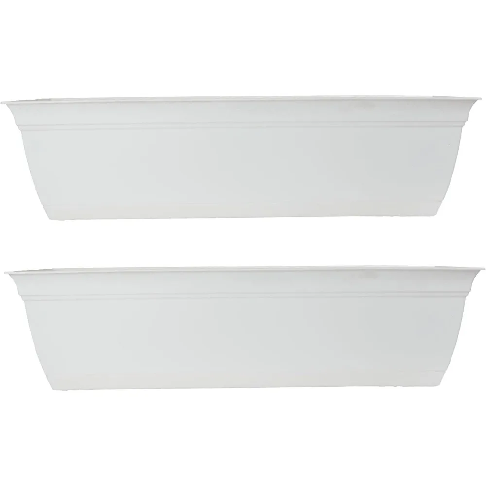 

Rectangular Plastic Window Planter with Detachable Saucer for Long Sills