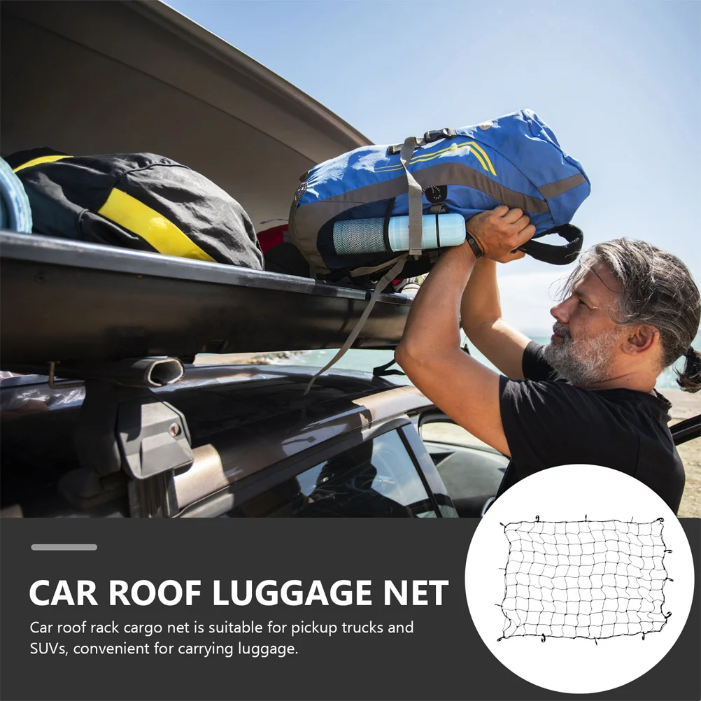 

For Car Roof Rack Elastic Mesh Luggage Storage Bungee Net Vehicle Accessories Car Rear Cargo Net Roof Rail Rack Organizer