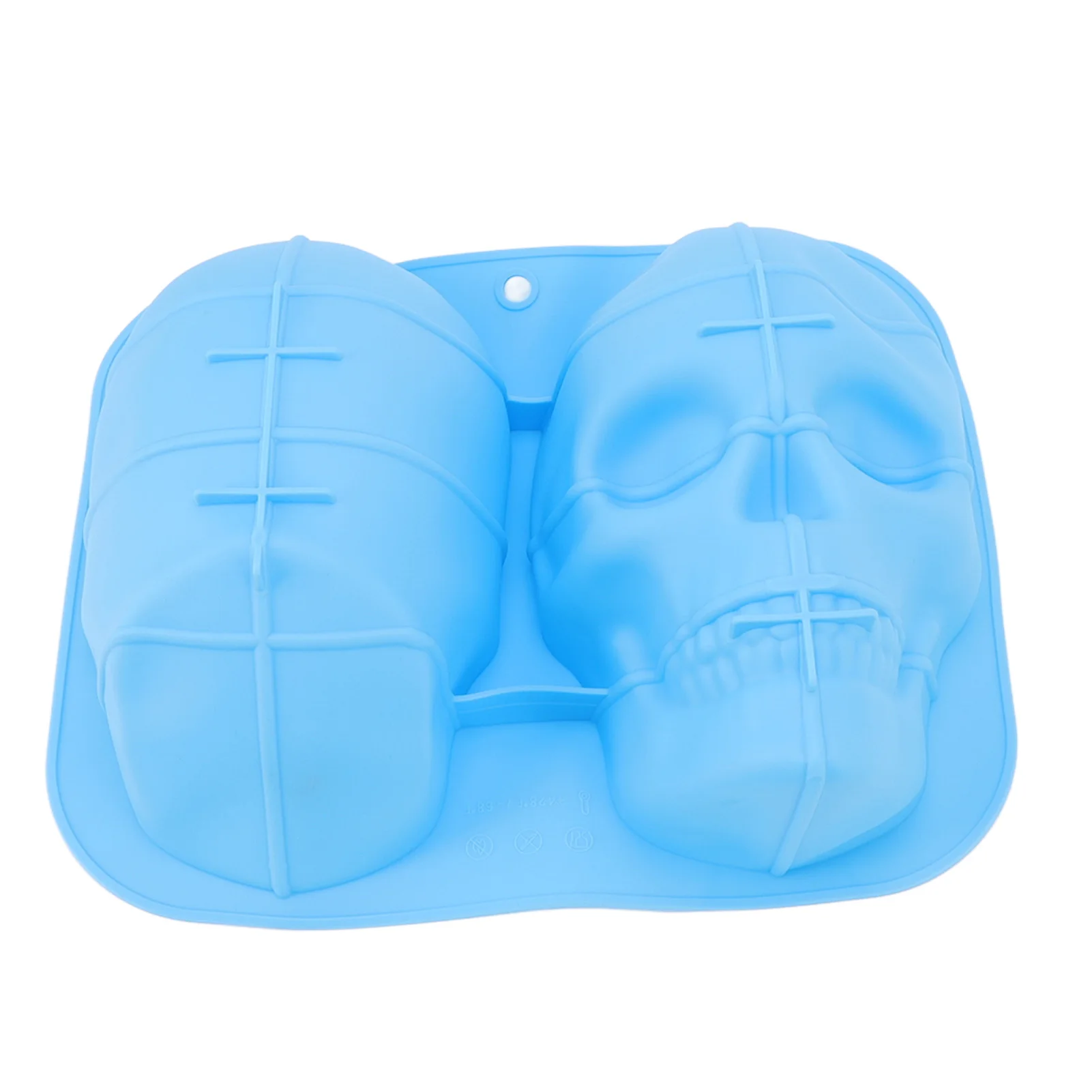 Skull Head Baking Mold Soft Silicone Halloween Skeleton Head Cake Molds For Cake Biscuit Chocolate Candy Ice