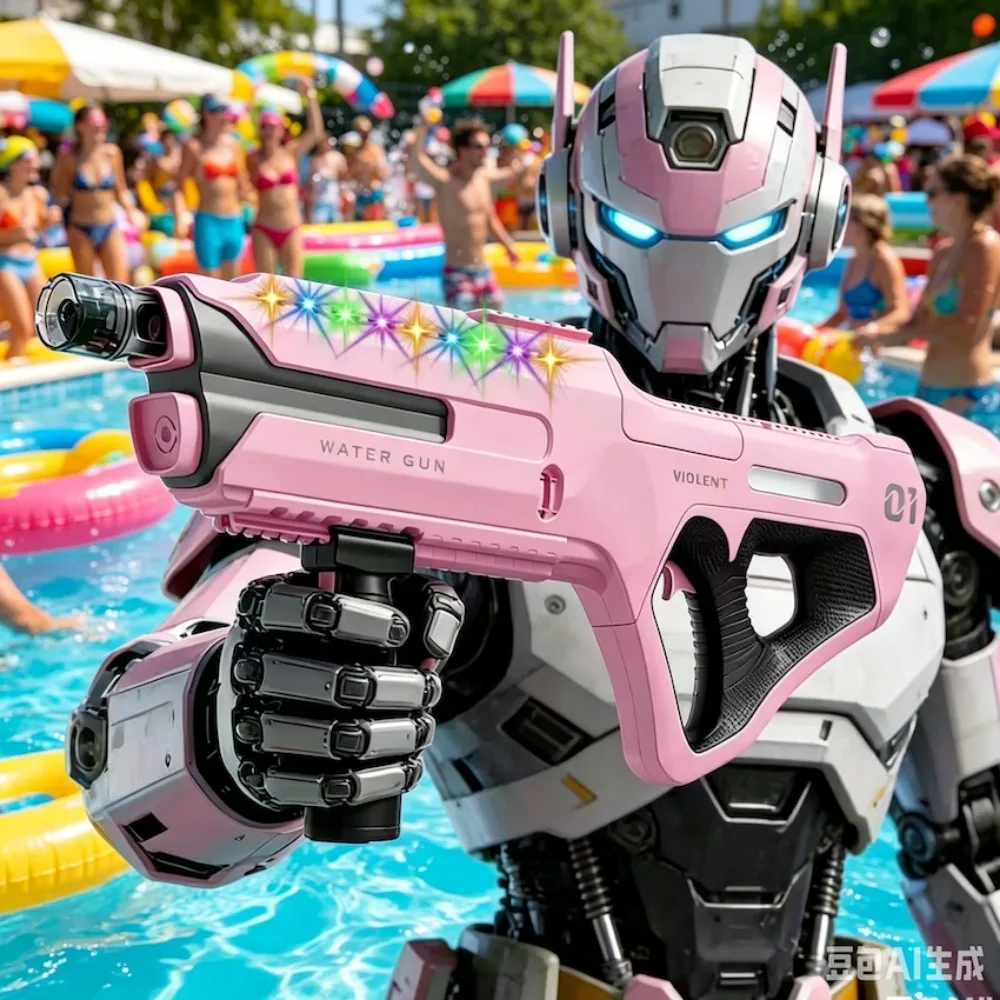 Electric Pulse Burst Water Gun Toy Powerful Water Spraying with High Speed Rapid Fire Function Children's Backpack Water Gun