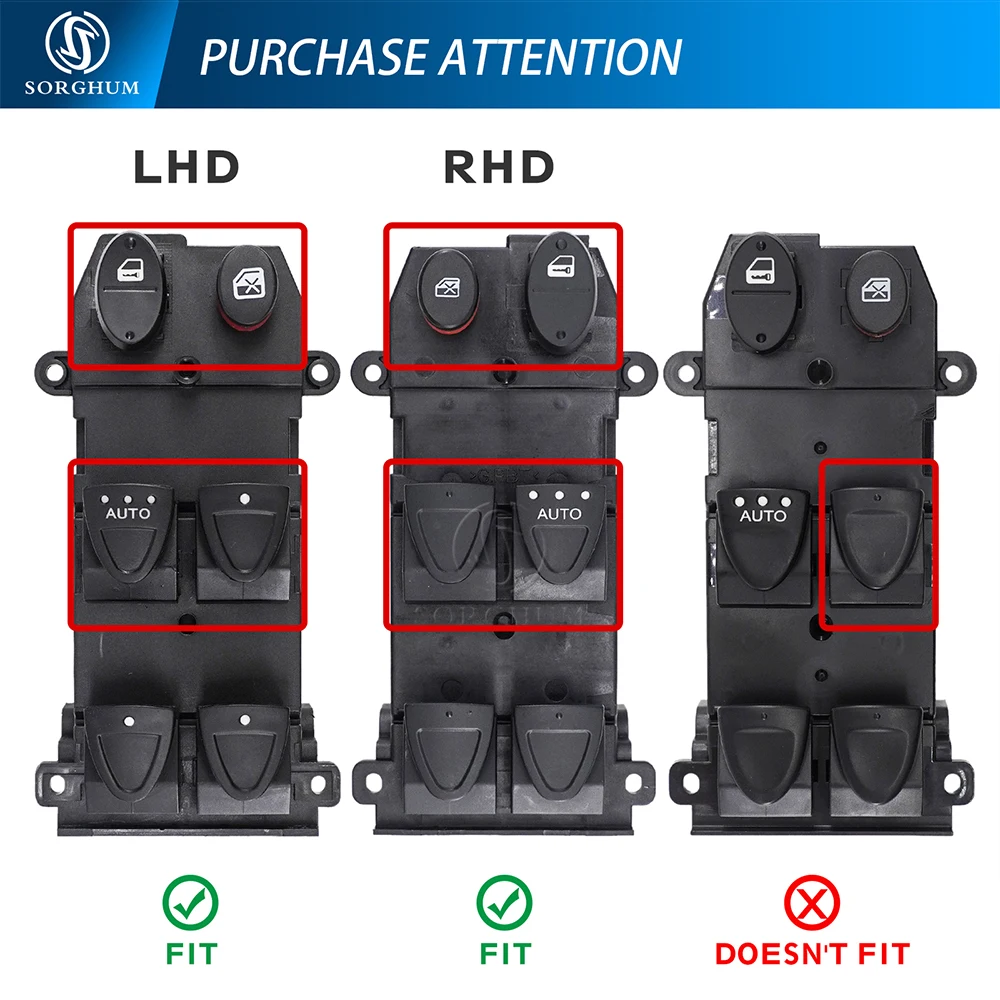 SORGHUM 35750-SNV-H52 Front Left Right Side Window Switch For Honda Civic 2006 2007 2008 2009 2010 35750-SNV-H51 35750-SNA-A130