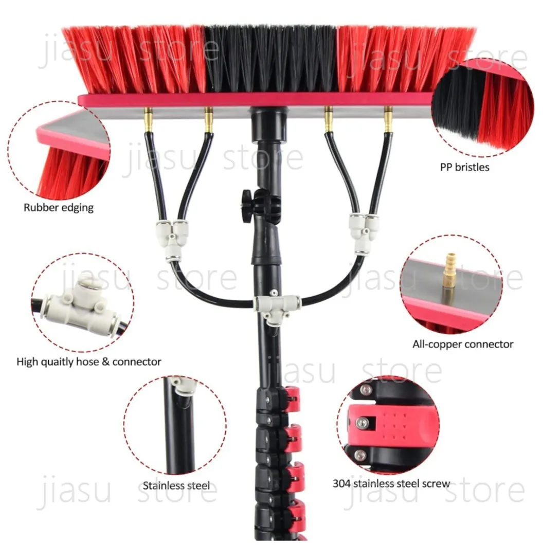 Solar photovoltaic panel glass curtain wall cleaning brush, telescopic rod water brush, cleaning tool brush set