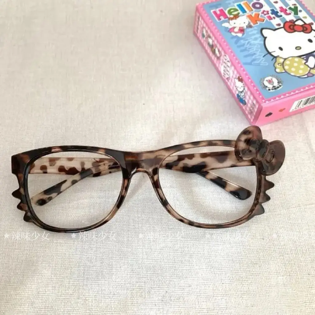 Kawaii Hellokitty Glasses Retro Anime KtEyewear Decorative Accessorie Y2k CartoonFrames Without Lenses Fashion Girls Gifts