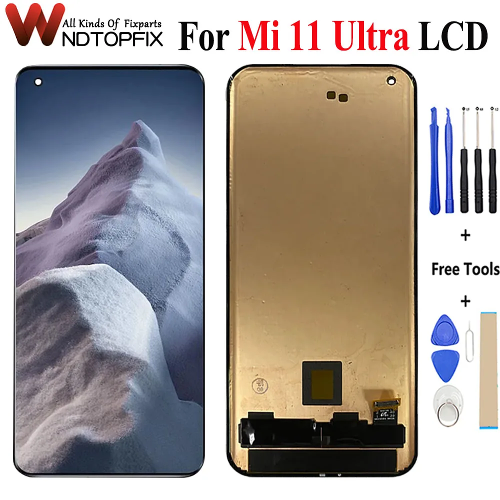 ЖК-дисплей AMOLED 6,81 дюйма для Xiaomi Mi 11 Ultra с сенсорной панелью в сборе, сменный ЖК-экран M2102K1G M2102K1C с инструментами