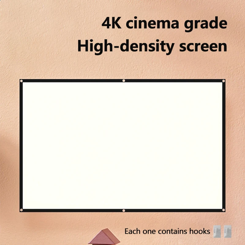 60 84 100 120 Inch 16:9 3:4 Portable Projector Screen Curtain HD Display Screen Home Cinema Theater Movie Home Outdoor Office