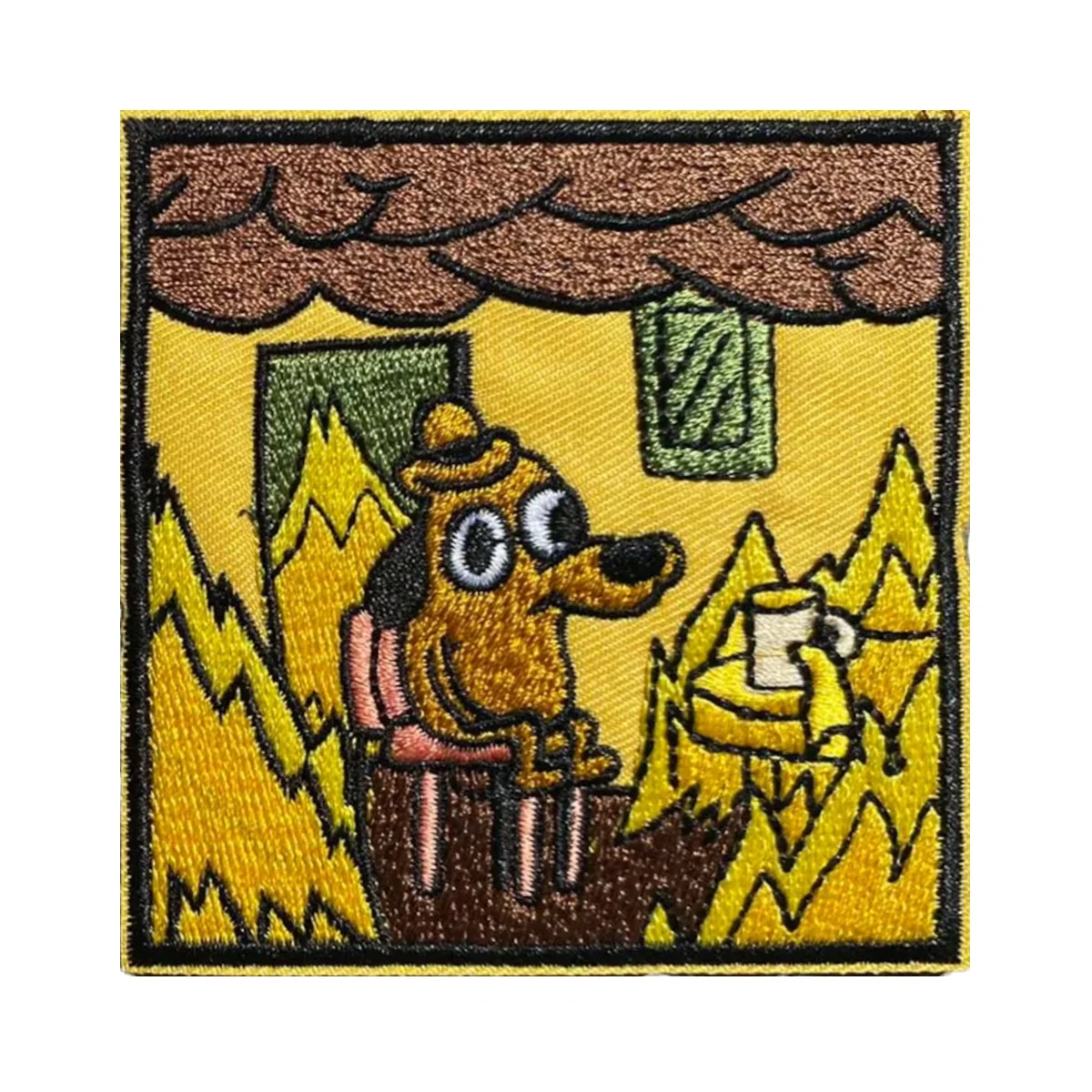Parche termoadhesivo This Is Fine - Aplique bordado para manualidades - imagen 2