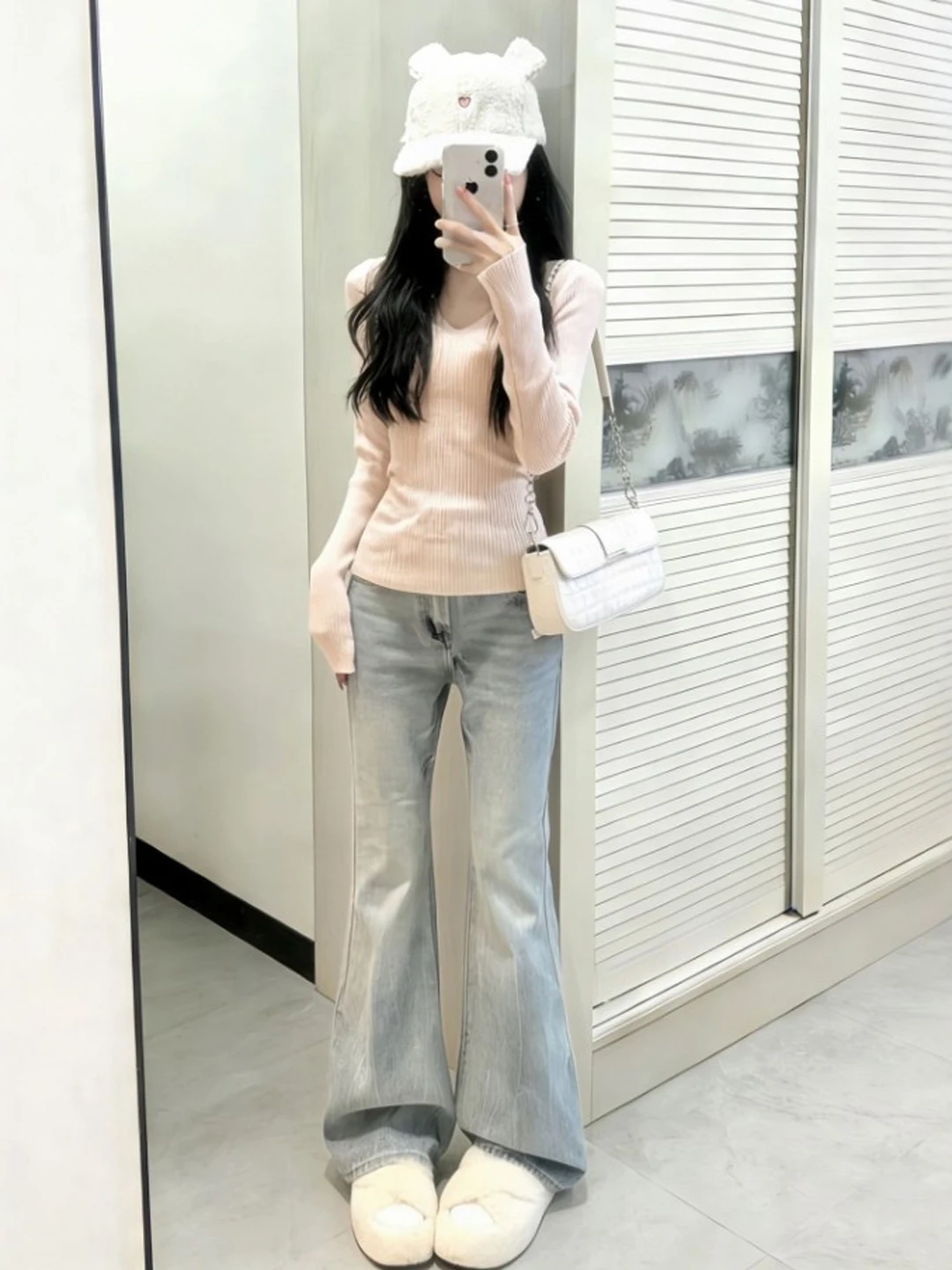 

Slim Fit V-Ne Knitwear Ele Sle Spring 2026 Women's Faionable Casual Long Sve Knitted Top