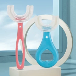 Escova de Dentes de Silicone em Forma de U para Crianças, 360 Graus Criança Mordedores, Escova do Bebê, Dentes para Crianças, Higiene Oral, Limpeza