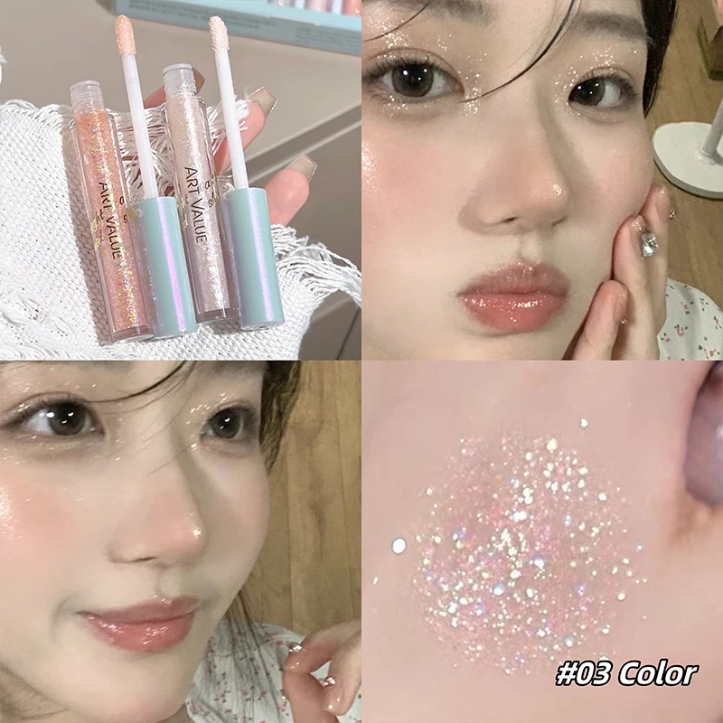 Diamond Liquid Eyeshadow Pearly Fine Sparkling Pailletten Lidschatten Highlighter Powder Glitter Shimmer Eye Shadow Eyes Makeup Set