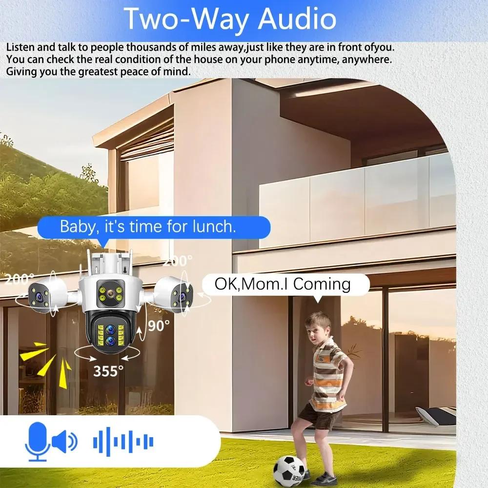 Imagem -05 - Câmera de Segurança Wifi Ptz ao ar Livre Rastreamento Automático Proteção de Segurança Inteligente Vigilância por Vídeo ip Lentes Zoom 10x 8k 16mp