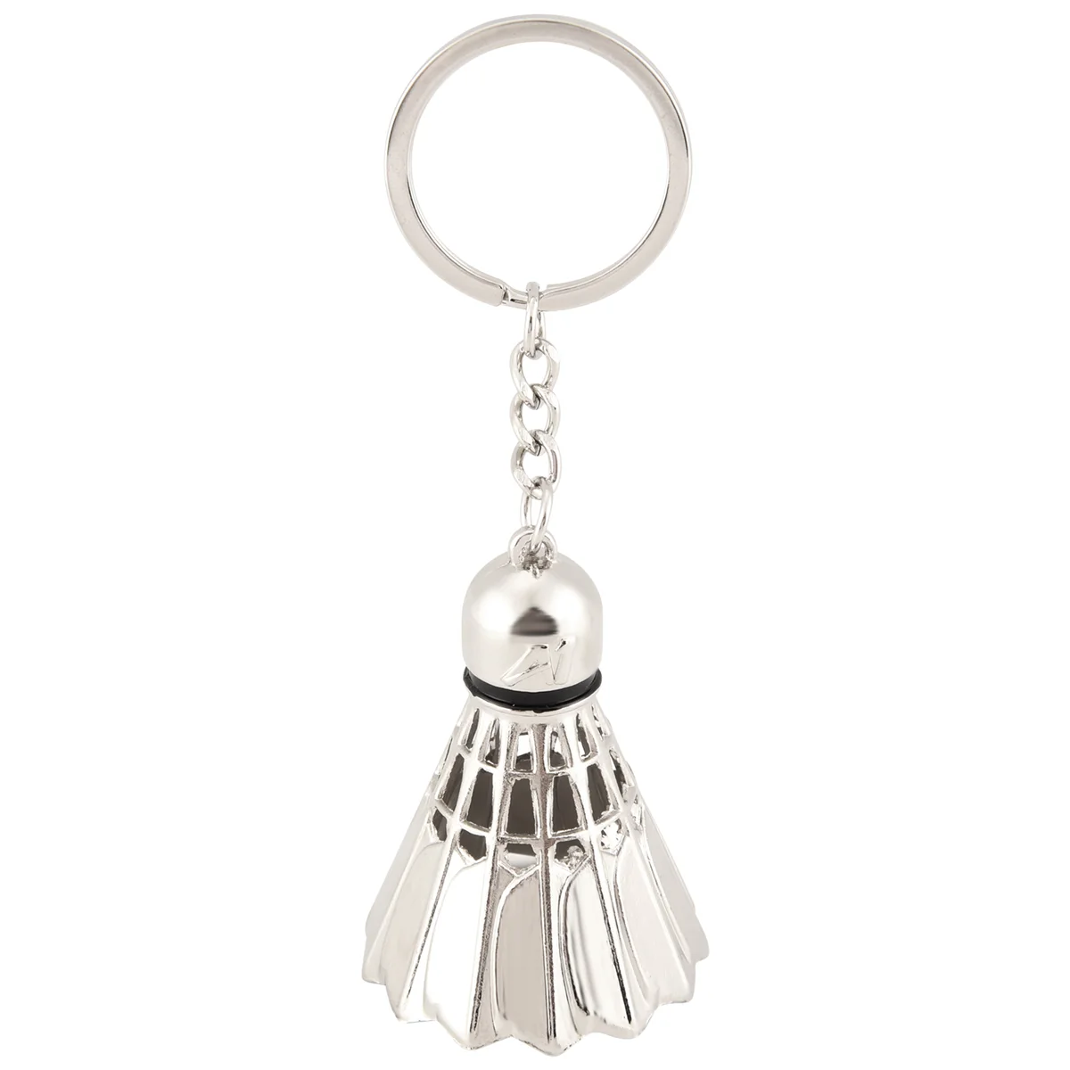 #46B Keychain,metal three-dimensional badminton tournament key chain pendant sports,Silver