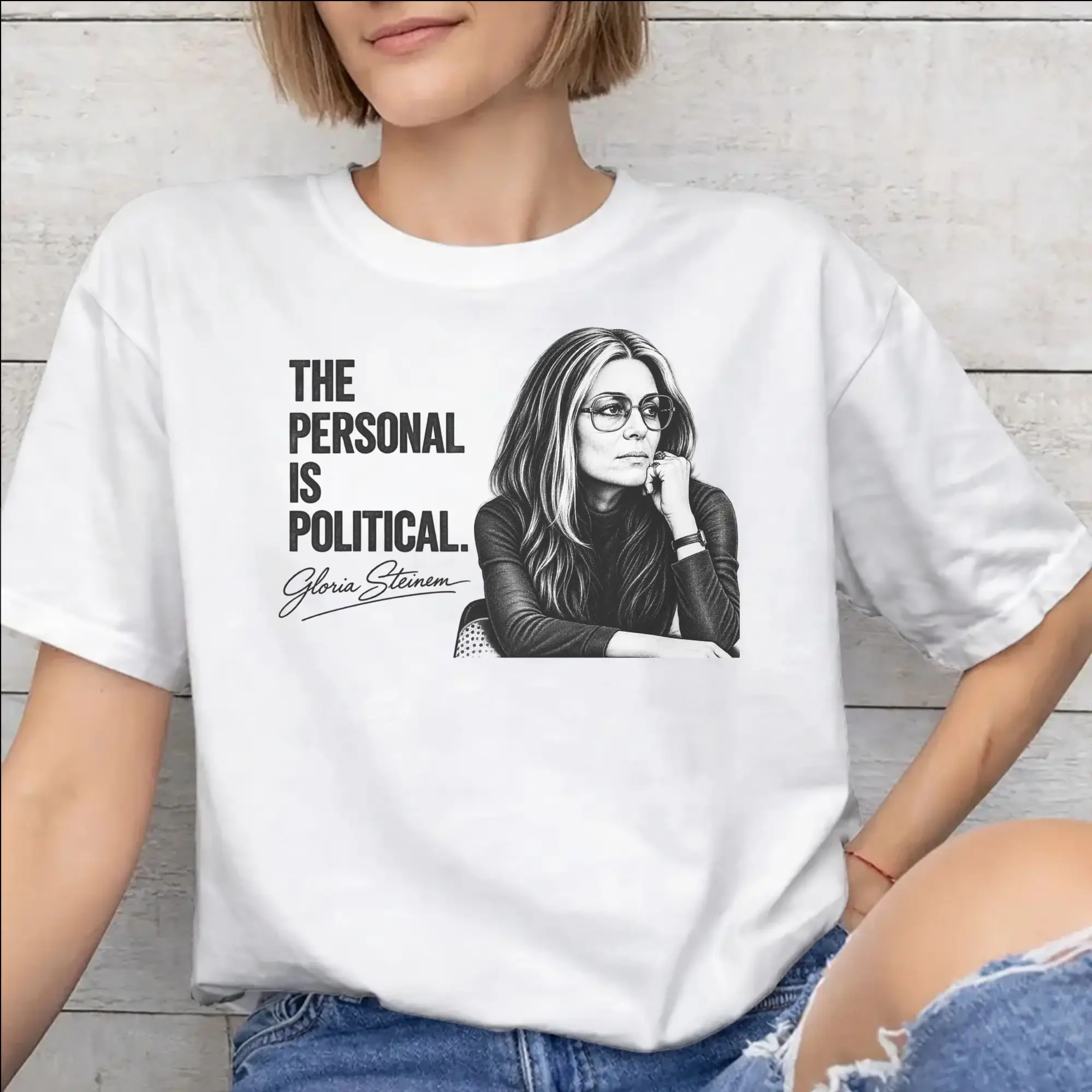 Fashion RIP Gloria Steinem  T Shirt For Unisex  Pure Cotton T-shirts Short Sleeve Clothes