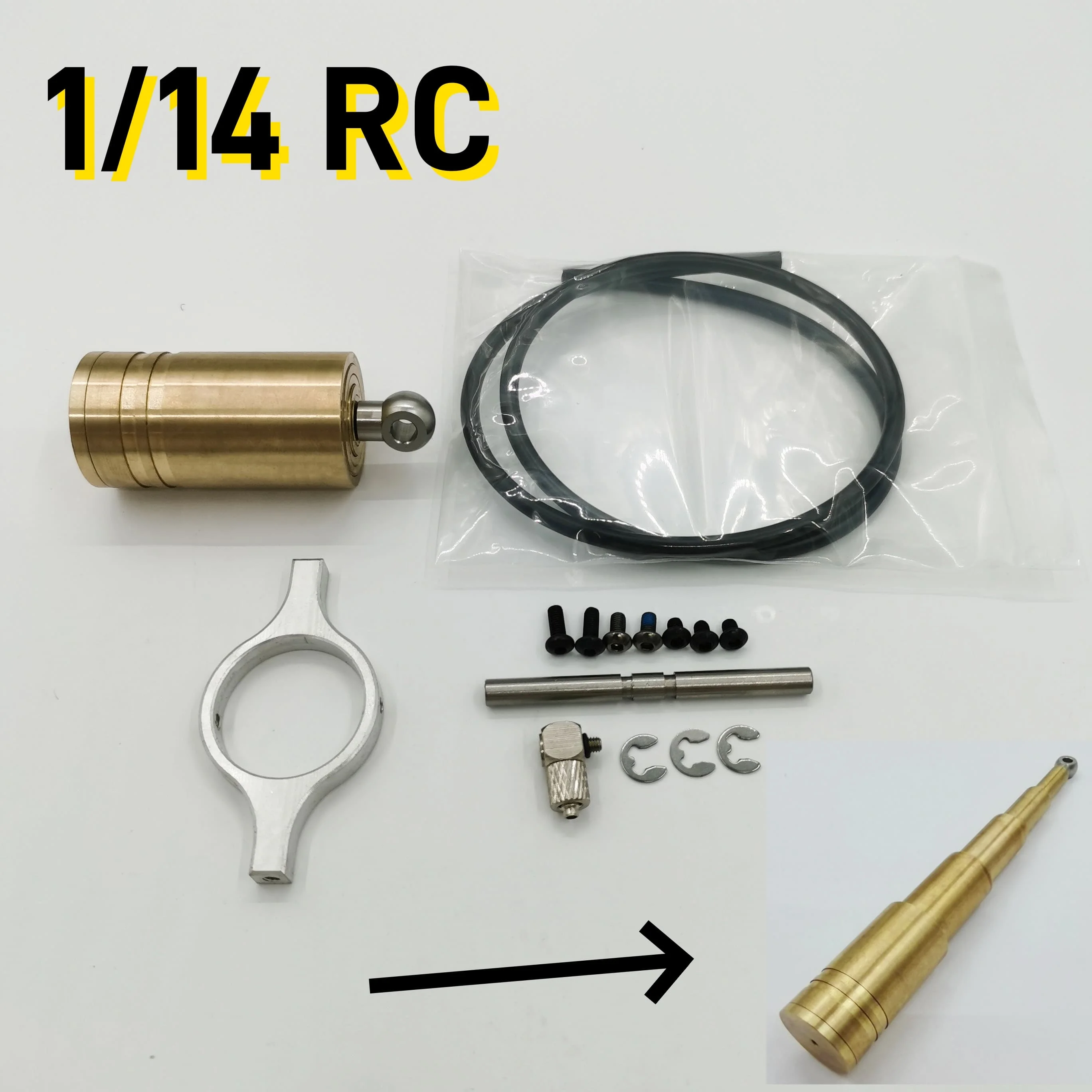 

RC 1/14 Tipper Truck Middle Oil Hydraulic Lifting Cylinder For Tamiya 1/14 Rc Tractor Truck Tipper Dumper Parts DIY Accessories