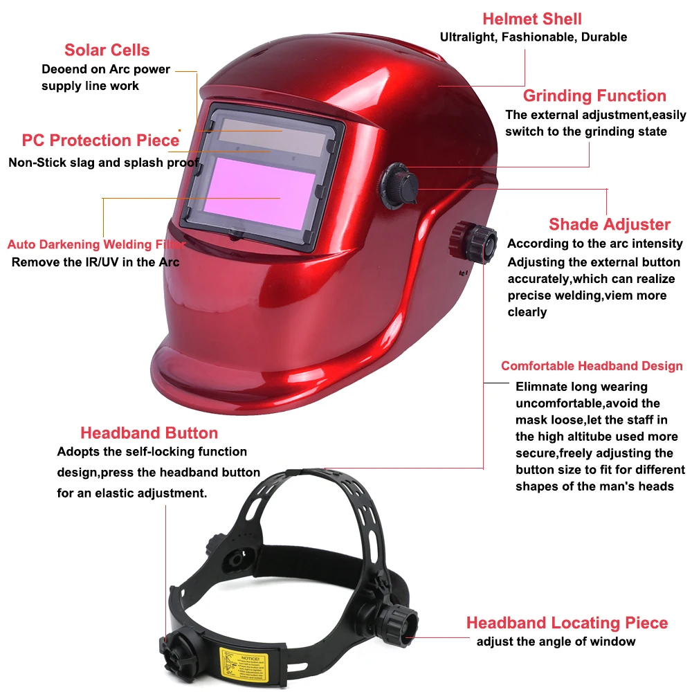 

HAOJIAYI Solar Auto Darkening Adjustable Range 4/9-13 MIG MMA Electric Welding Mask Helmet Welding Lens for Welding Machine