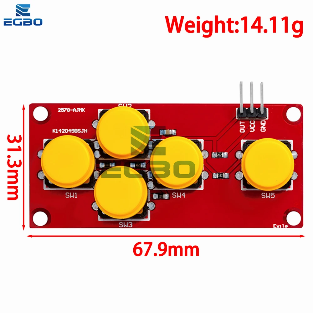 Teclado Sensor Expansion Board, AD Keyboard, botão analógico para Arduino, simular cinco módulo chave