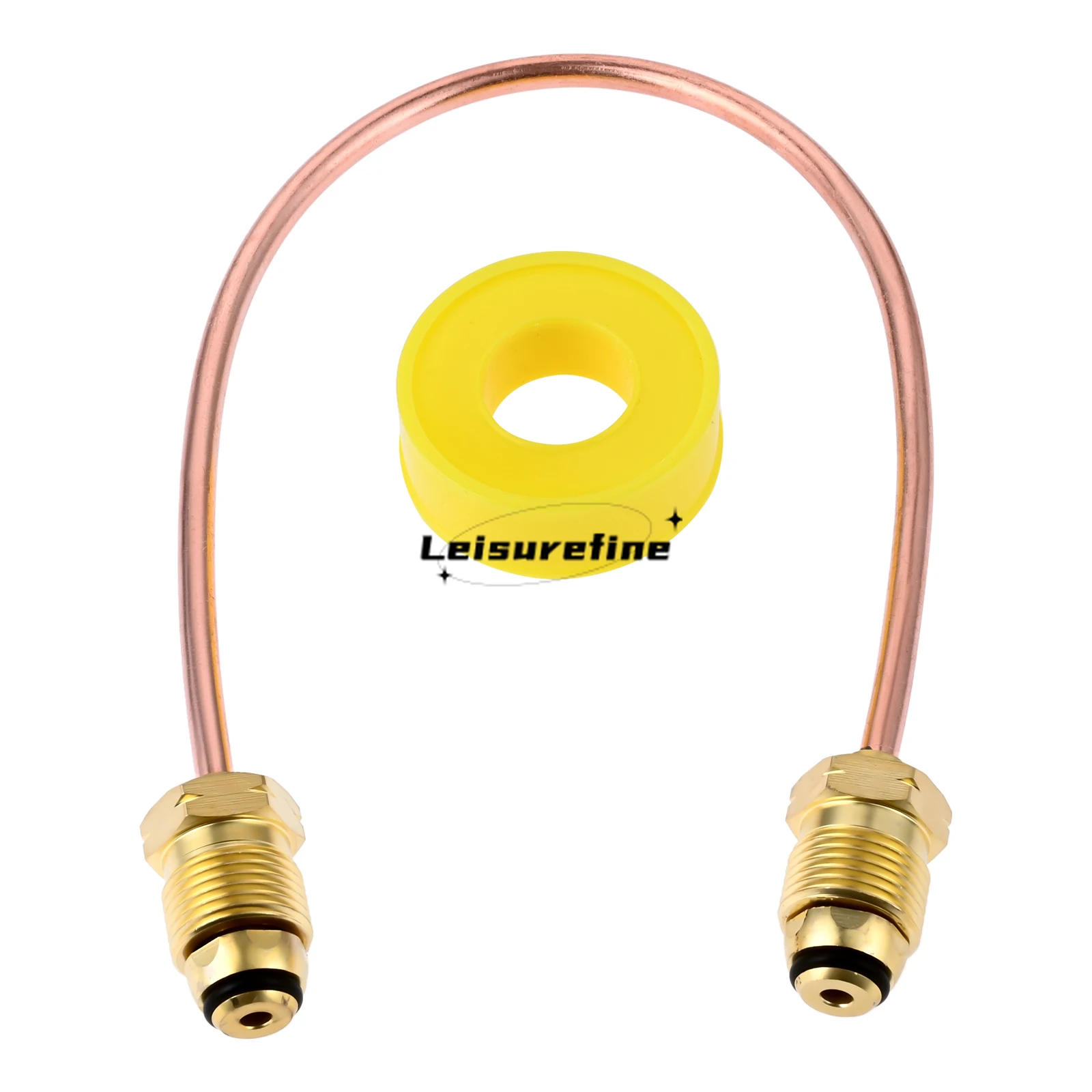 

15Inch 1/4" Copper Tube 2-ends High Flow Propane Gas Pigtail POL x POL 7/8" HEX Connecting High Pressure Bulk Tank to Regulators