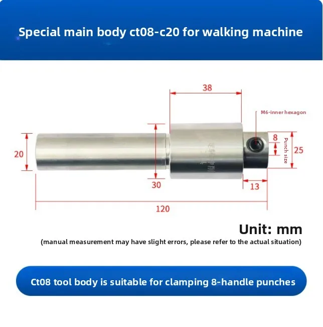 CT08 Rotary Broaching Tool Holder C20 Shank for Swiss Lathe Punch