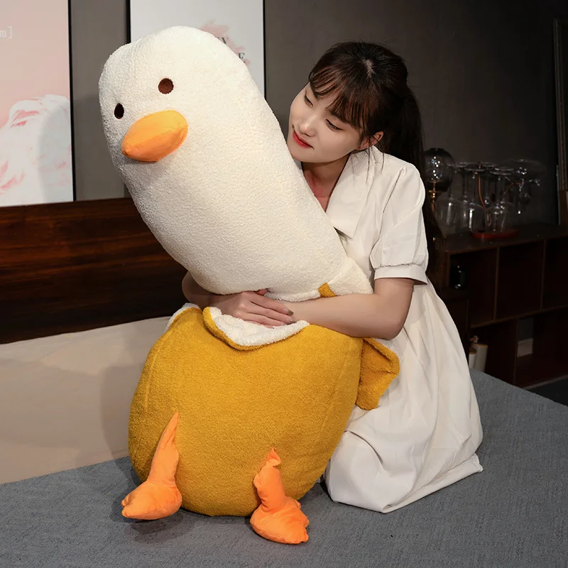 バナナのアヒルのぬいぐるみ,長いストリップ,かわいい皮をむいた果物の枕,子供のための,クリスマスと誕生日の贈り物,子供のための家の装飾