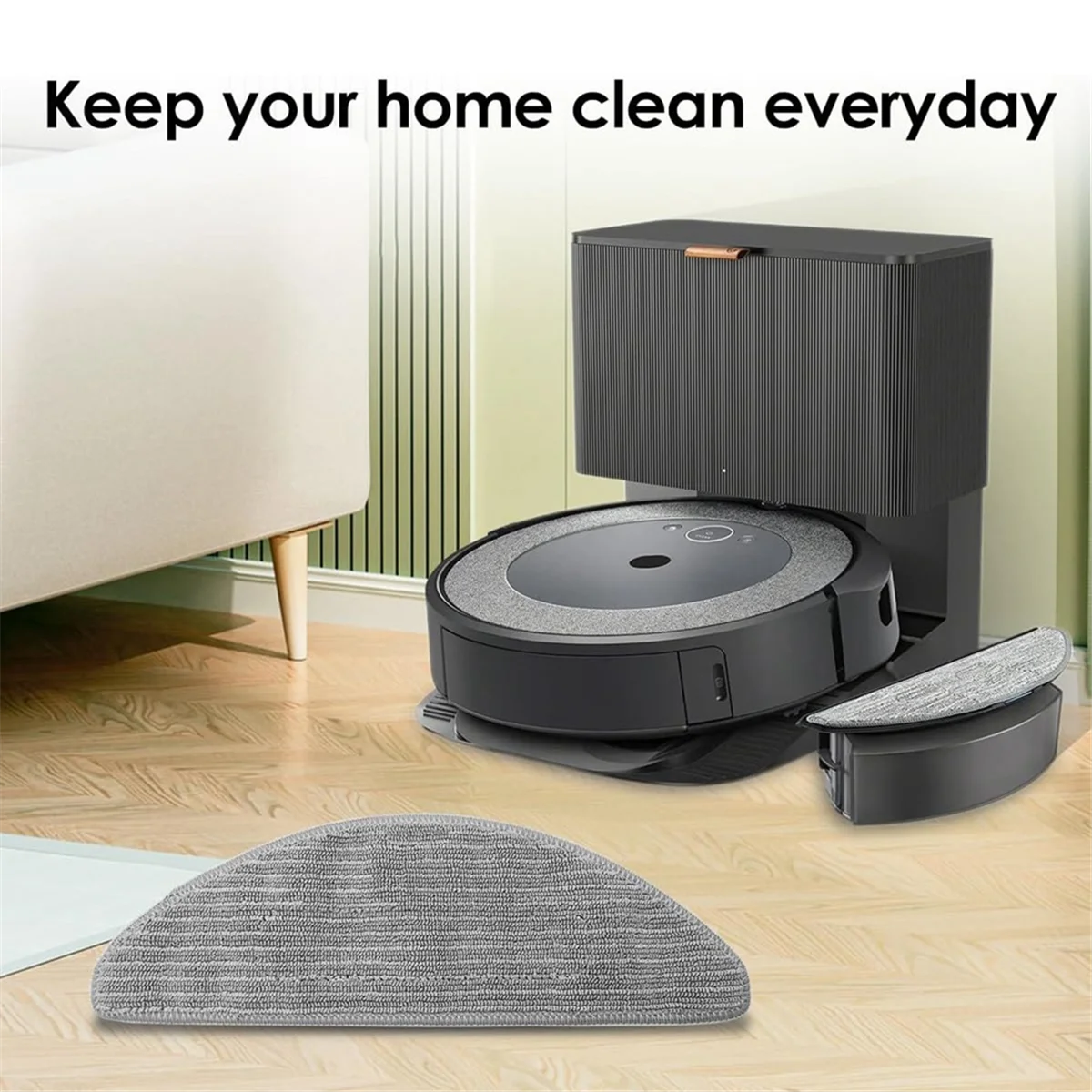 Almofadas Mop laváveis para iRobot Roomba, Pano De Esfregão Reutilizável, Peças Mop, Combo I5, I5 +,J5, J5 +, Robot Vacuum, 6 pcs