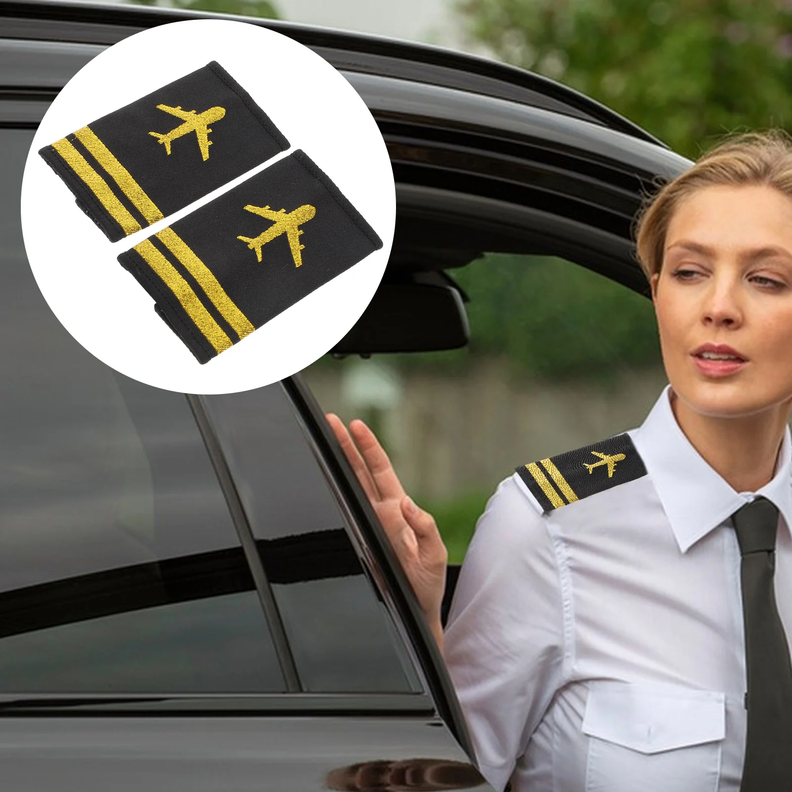 Aviation Epaulettes Flight Attendant Uniform Badge Ribbon Airplane Cosplay Epaulets