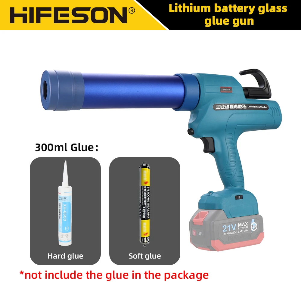 Hifeson-pistola de Calafetagem Elétrica Pistolas Selantes Automáticas Pistola de Cola Ferramenta Adesiva Makita 18v 21v 26v 300ml