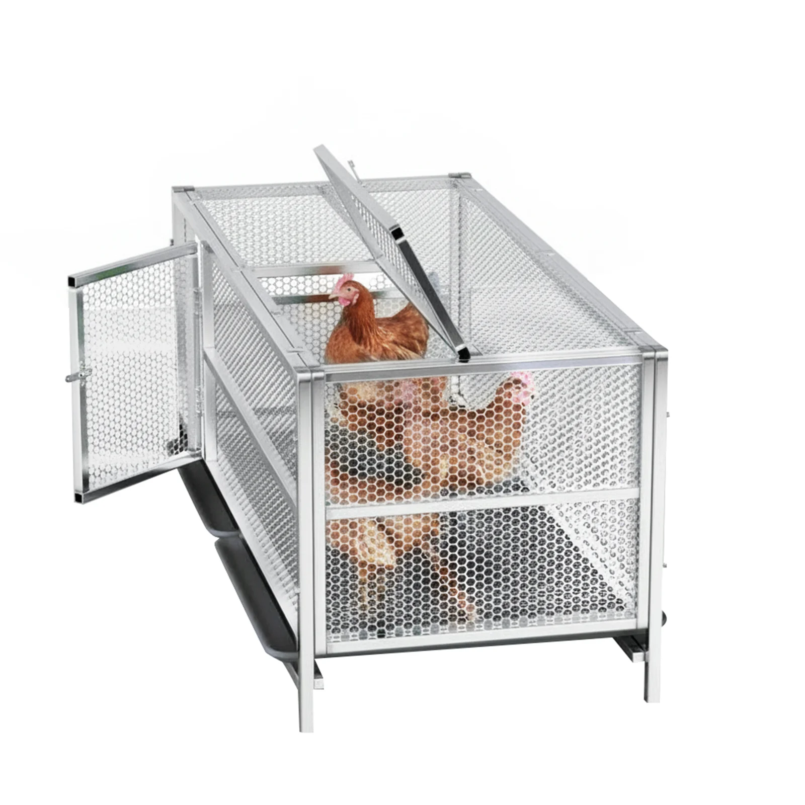 

Клетка для мелких животных 59x26x27 дюймов с водонепроницаемым чехлом, домик для птицы с дверцей для кормления и поддоном для использования на улице, в саду, на ферме