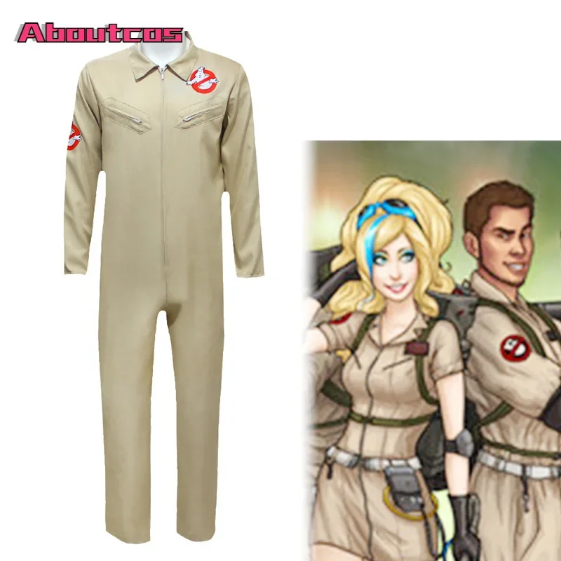 Trajes de halloween aboutcos filme tema ghostbusters uniforme cosplay roupas macacão saco adequado adulto crianças