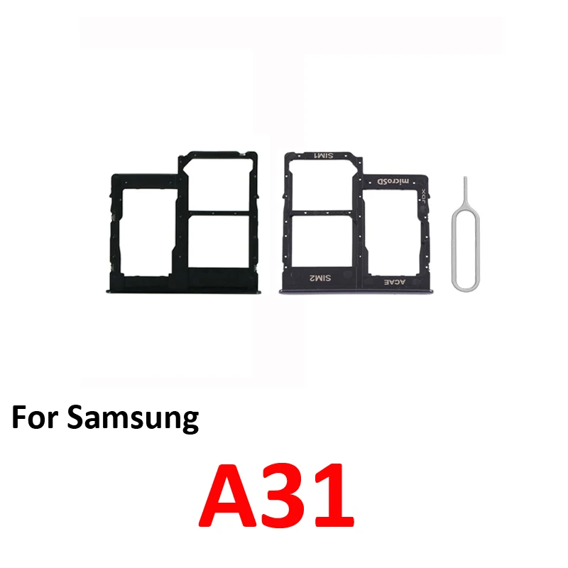 For Samsung Galaxy A31 4G A315 A315F A315G A315N Phone SIM Tray Micro SD Chip Card Slot Drawer Holder Pocket Parts Black