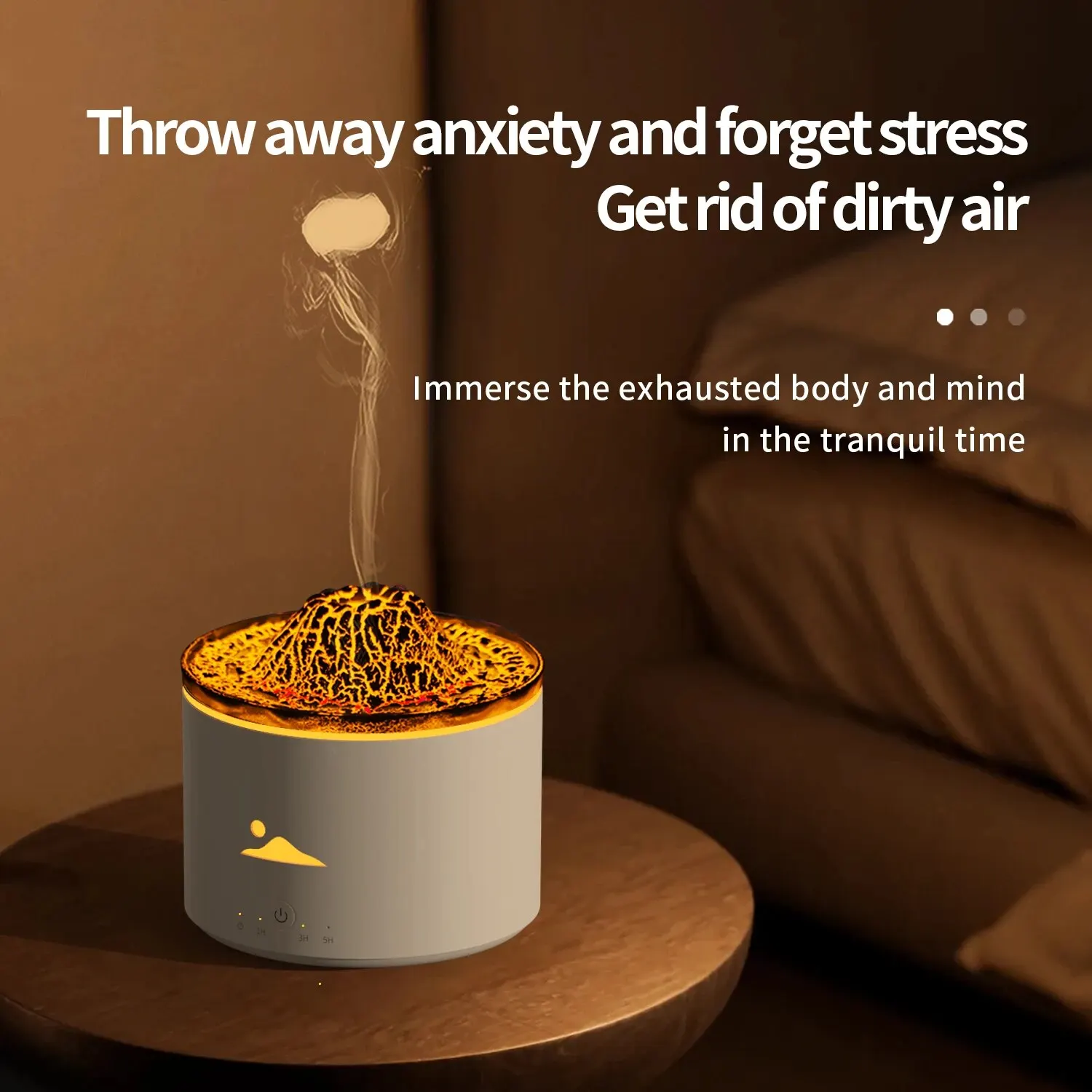 Creative Volcano Aroma Ultrasonic 230ml Cool Mist Aromatherapy Essential Oil Diffuser Auto Shut-Off Air Humidifier with Light