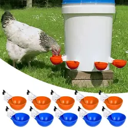 Alimentador automático de agua para aves de corral, cuenco para beber, suministro de riego, bebedero para pollos, 4 piezas