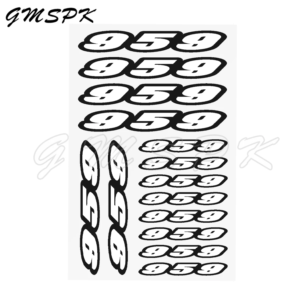 959 Arabic Numeral Motorcycle Number Sticker Fairing Windshield