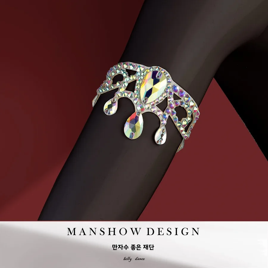 Anéis de braço de dança do ventre feitos à mão, acessórios de dança latina, adereços de dança, pulseiras de mão versáteis para fitn e fãs