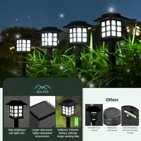 LED Solar Pathway Lights Outdoor Waterproof Garden Stake Lamp for Lawn Yard Walkway Landscape Decoration