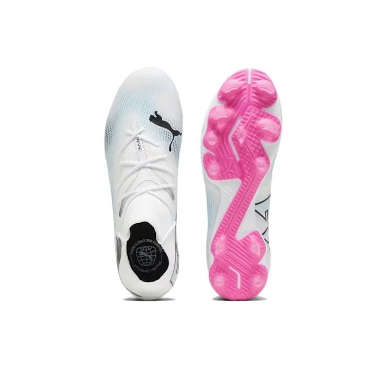 PUMA Future Match AG Artificial Ground FG Firm Ground Abrasion Resistant Soccer Shoes Men's White Pink 107715-01