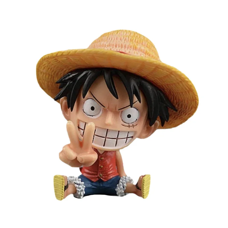 Toy Figurines Anime Q-Version Piece Solon Luffy Car Accessories Car Center Decorations Anime Characters Pvc Figurine Models