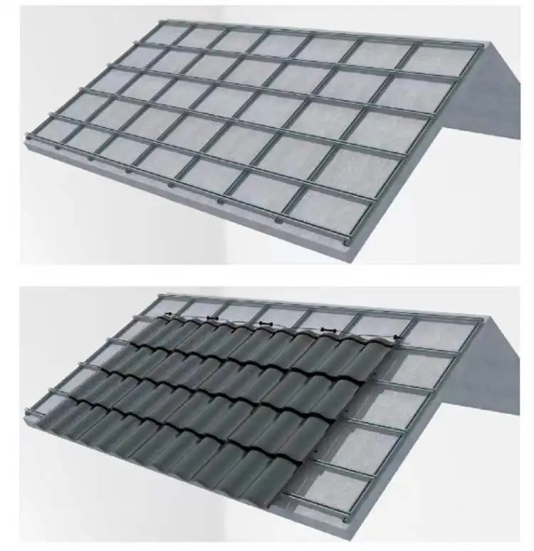 300W CIGS Thin film photovoltaic power generates double glass shingle panel BIPV solar roof tiles package solar panel